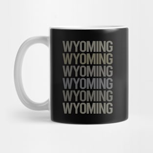 Gray Text Art Wyoming Mug